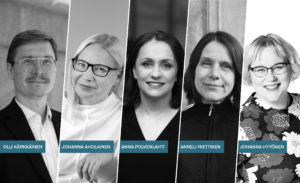 Olli Kärkkäinen, Johanna Aholainen, Anna Polvenlahti, Anneli Miettinen, Johanna Hytönen.